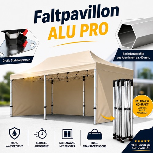 Faltpavillon 3x6m profi alu - 3x6m,